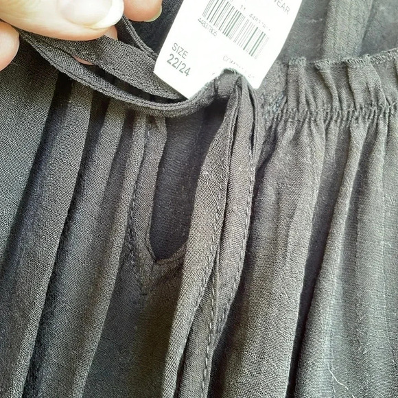 Cato Black Peasant Ruffled Neck Balloon Sleeved Gauzy Blouse - Picture 7 of 10